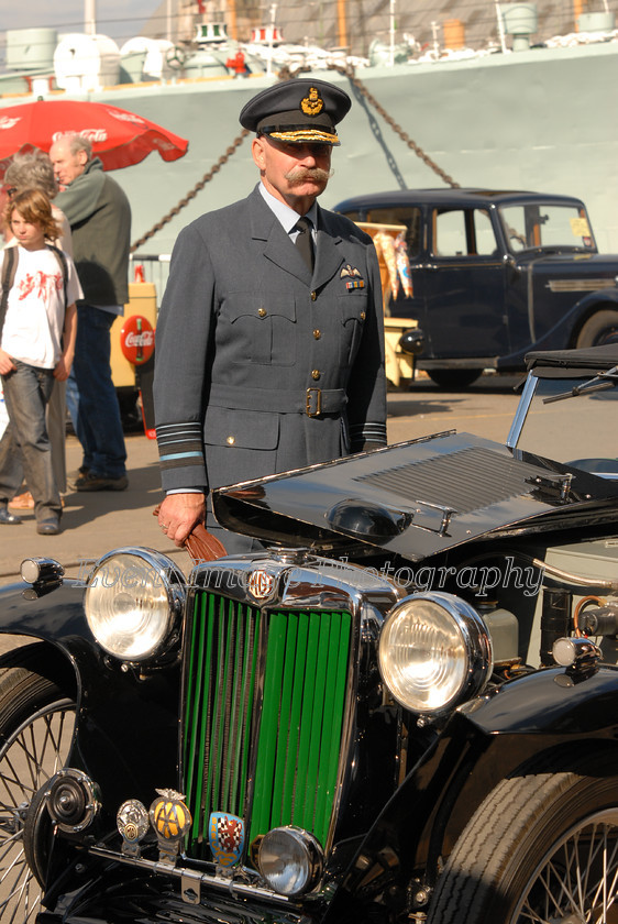 DSC 0030 
 MG car, RAF officer, WW2, 
 Keywords: 1940's, Airforce, Cars, MG, RAF, Sportscar, Transport, WW2